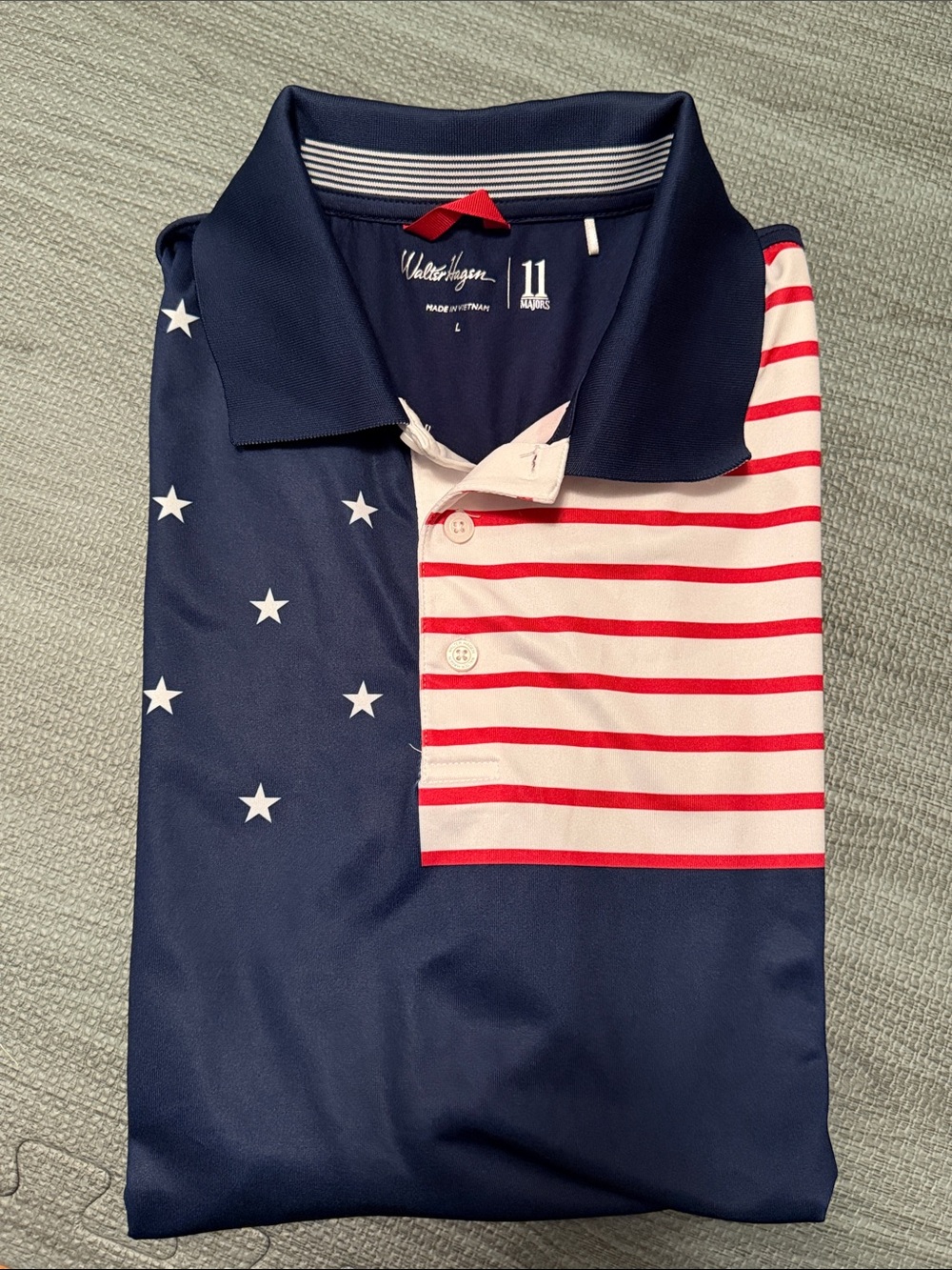 Walter Hagen Navy, Red & White Star Stripe Polo
